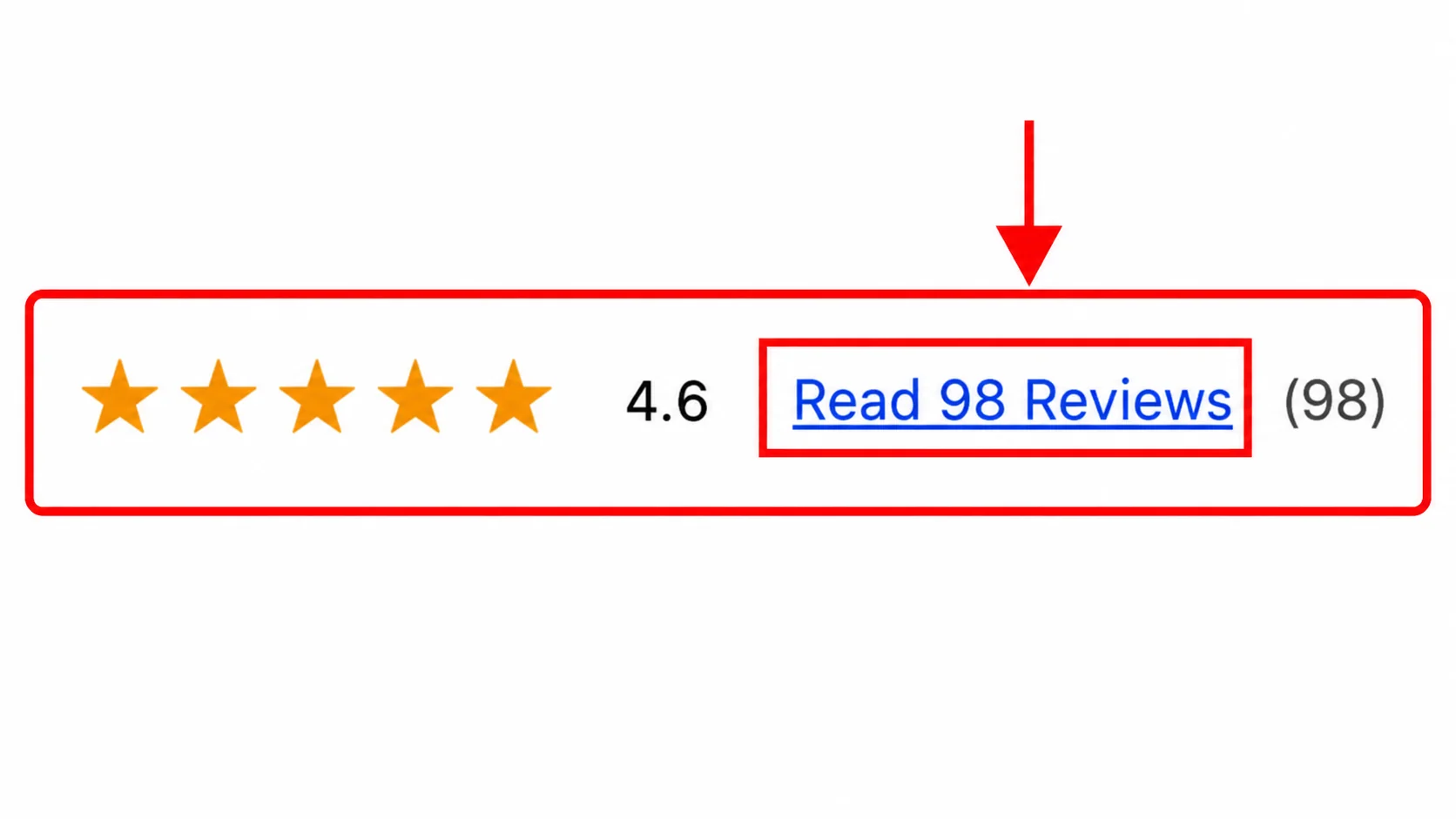 Ordo product page rating block showing 4.6 stars and 98 reviews.